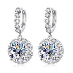 Super Sparkling 3CT Muiltcolor Moissanite Drop Hoop Earrings 100% S925 Silver Earring For Women Fine Jewelry Dating Party Gift