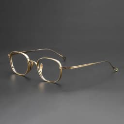 9g Ultra Light Pure Titanium Frame Japanese Vintage Distressed Oval for Male and women design as KameManNen KMN114