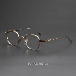 9g Ultra Light Pure Titanium Frame Japanese Vintage Distressed Oval for Male and women design as KameManNen KMN114