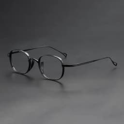 9g Ultra Light Pure Titanium Frame Japanese Vintage Distressed Oval for Male and women design as KameManNen KMN114
