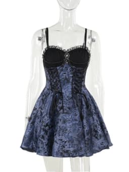 AltGoth Dark Gothic Lolita Dress Women Harajuku Streetwear Aesthetic Fairy Grunge Lace Patchwork Bandage Corset Dress Partywear