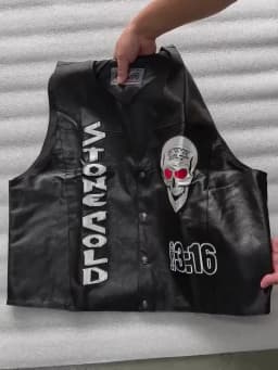 Steve Austin 3:16 Smoking Skull Vest Skull Vest Texas Rattlesnake New Austin 3:16 Smoking Skull Vest New Stone