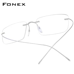 FONEX B Titanium Glasses Frame Men New Brand Design Rimless Square Eyeglasses Frameless Women Ultralight Japanese Eyewear 85634