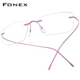 FONEX B Titanium Glasses Frame Men New Brand Design Rimless Square Eyeglasses Frameless Women Ultralight Japanese Eyewear 85634