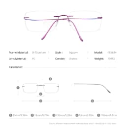 FONEX B Titanium Glasses Frame Men New Brand Design Rimless Square Eyeglasses Frameless Women Ultralight Japanese Eyewear 85634