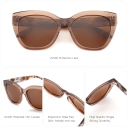 ZENOTTIC 2026 Butterfly Polarized Sunglasses Women's Thick Frame Shade UV400 Protective Acetate Sun Glasses Fashion Shopping