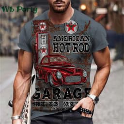 Vintage Men's T-shirt Route 66 Biker Print T-shirts for Man Gym Clothing Short Sleeve Tee Men T-shirts Mens Clothing O-Neck Tops