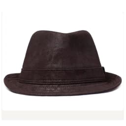 New 2024 Man High Quality Genuine Leather Formal Hat Jazz Gentleman Goat Skin Suede Short Brim Black/Brown Top Hat Malee