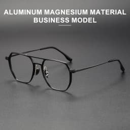 VICKY Large Frame Aluminum Frame Titanium Business Anti-Blue Light Reading Glasses Men Ladies Customizable Prescription ZY-20239