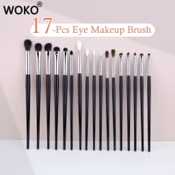 17pc Professional Eyeshadow Crease Blending Smudge Makeup Brush Set High-quality Copper Tube&horsehair&goat Hair Eye Makeup Tool