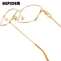 HEPIDEM Alloy Glasses Frame Men Luxury Famous Brand Design Retro Vintage Square Eyeglasses Rimless Spectacles Frameless Eyewear