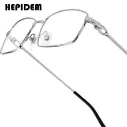 HEPIDEM Alloy Glasses Frame Men Luxury Famous Brand Design Retro Vintage Square Eyeglasses Rimless Spectacles Frameless Eyewear