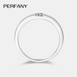 PERFANY 0.3CT Princess Square Cut Moissanite Ring for Men and Women S925 Pure Silver Laboratory Diamond Couple Wedding Jewelry