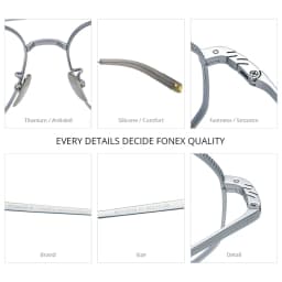 FONEX Pure Titanium Glasses Frame Men New Brand Design Square Eyeglasses Ultralight-Weight Japanese High Quality Eyewear 07518