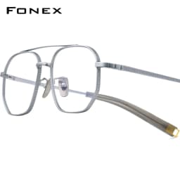 FONEX Pure Titanium Glasses Frame Men New Brand Design Square Eyeglasses Ultralight-Weight Japanese High Quality Eyewear 07518