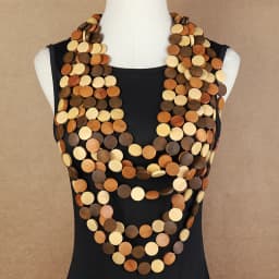 New 1pcs 7 Layer Multi-color Necklace Women Wooden Chips African Choker Necklace For Women Party Wedding Dress Jewelry Gifts