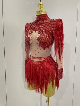 Women Sparkly Rhinestone Sequin Tassel Stretch Bodysuits 2025 New Arrival Birthday Party Nightclub Dj Stage Performance Costume