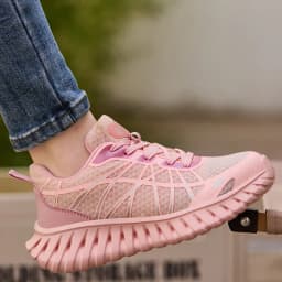 Pink Women's Work Safety Shoes Anti-Smash Anti Puncture Work Sneakers Steel Toe Shoes Lightweight Comfort Protection Shoes New