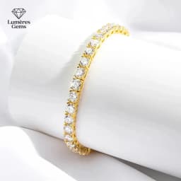 18K Gold Plated Moissanite Tennis Women 3/4/5Mm Classic S925 Sterling Silver Certified Bracelet For Men GRA