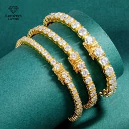 18K Gold Plated Moissanite Tennis Women 3/4/5Mm Classic S925 Sterling Silver Certified Bracelet For Men GRA