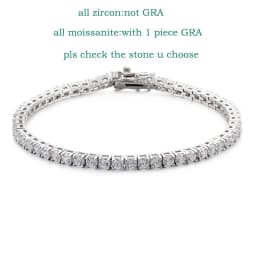 18K Gold Plated Moissanite Tennis Women 3/4/5Mm Classic S925 Sterling Silver Certified Bracelet For Men GRA