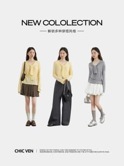 CHIC VEN Women Sweaters Pullovers Loose Casual New V-neck Lace Up Lightweight Female Knitted Jumpers Spring Autumn 2025
