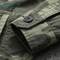 Autumn Men's Military Camouflage Cargo Jackets Multi-Pockets Heavyweight Cotton Outdoor Stand Collar Casual Workwear Jackets Man