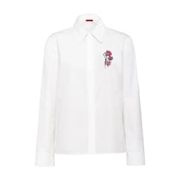 CHCH Women's Temperament Embroidery Lapel Tops single-breasted Commuter Long Sleeve Shirt Summer Casual Tops