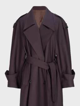 Lautaro Spring Autumn Oversized Khaki Extra Long Dark Purple Trench Coat for Women Double Breasted Elegant Luxury Overcoat 2025