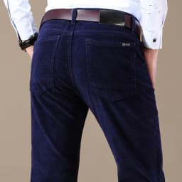 2025 Autumn New Corduroy Pants Men's Cotton Thick Slim Straight Elastic Business Casual Trousers Fashion Khaki Male Clothes