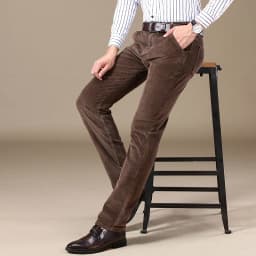 2025 Autumn New Corduroy Pants Men's Cotton Thick Slim Straight Elastic Business Casual Trousers Fashion Khaki Male Clothes