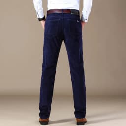 2025 Autumn New Corduroy Pants Men's Cotton Thick Slim Straight Elastic Business Casual Trousers Fashion Khaki Male Clothes