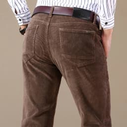 2025 Autumn New Corduroy Pants Men's Cotton Thick Slim Straight Elastic Business Casual Trousers Fashion Khaki Male Clothes