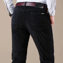 2025 Autumn New Corduroy Pants Men's Cotton Thick Slim Straight Elastic Business Casual Trousers Fashion Khaki Male Clothes