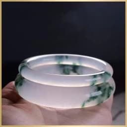 Natural Green Jadeite Bangle Jade Bracelet Charm Luxury Jewellery Fashion Accessories Hand-Carved Amulet Gifts for Women Her Men