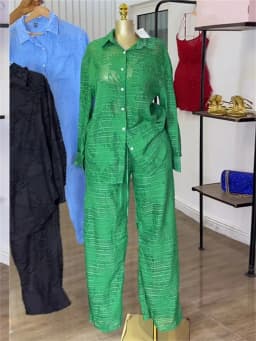Wmstar Two Piece Set Women Loose Top and Pants Sets Wide Leg Long Sleeve Mesh New Matching Tracksuit Wholesale Dropshipping 2025