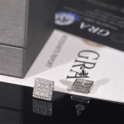 925 Sterling Silver VVS1 D Color Moissanite Square Stud Earrings for Men Women Screw Ear Stud Fine Jewelry Diamonds Pass Test