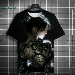 Japanese Manga Girl Style Print T-shirt 3D Print Men Short-Sleeved Tee Harajuku Tops Summer Oversized Men T-shirt Men's Clothing