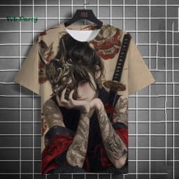 Japanese Manga Girl Style Print T-shirt 3D Print Men Short-Sleeved Tee Harajuku Tops Summer Oversized Men T-shirt Men's Clothing