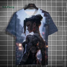 Japanese Manga Girl Style Print T-shirt 3D Print Men Short-Sleeved Tee Harajuku Tops Summer Oversized Men T-shirt Men's Clothing