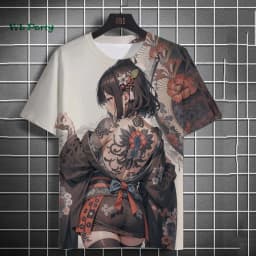 Japanese Manga Girl Style Print T-shirt 3D Print Men Short-Sleeved Tee Harajuku Tops Summer Oversized Men T-shirt Men's Clothing