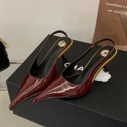 2026 SPring New Brand Pointed Toe Slingback Sandal Thin Heel Pumps Shallow Slip On Ladies Elegant Sandal Fashion Pumps For Party