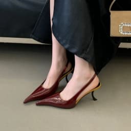 2026 SPring New Brand Pointed Toe Slingback Sandal Thin Heel Pumps Shallow Slip On Ladies Elegant Sandal Fashion Pumps For Party