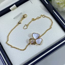White Shell Flower Necklace Pave AAA Zirconia Happy Move Diamond Pandent Necklaces Set For Women Fine Jewelry