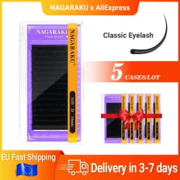 NAGARAKU EU Local Delivery 5 cases/lot Classic Lashes Individual Eyelash Natural High Quality Makeup Synthetic Mink Eyelashes
