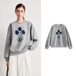 TOYOUTH Women Cotton Sweatshirt 2026 Spring New Knit Striped Turn-Down Collar Loose Unique Stylish Top