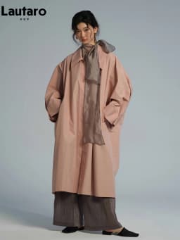Lautaro Spring Autumn Long Oversized Thin Pink Trench Coat for Women Single Breasted Elegant Chic Luxury Designer Clothing 2026
