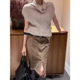 New Fashion Split Spring Autumn Skirt Wome High Waist Slim Straight Retro Tube Skirts Casual Party Jupe Solid Color