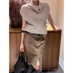 New Fashion Split Spring Autumn Skirt Wome High Waist Slim Straight Retro Tube Skirts Casual Party Jupe Solid Color