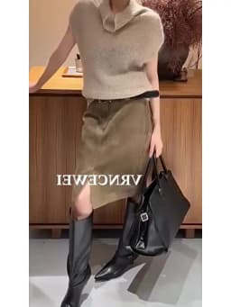 New Fashion Split Spring Autumn Skirt Wome High Waist Slim Straight Retro Tube Skirts Casual Party Jupe Solid Color
